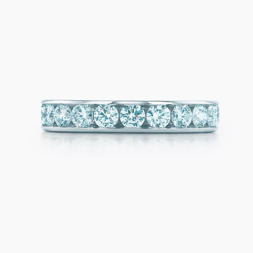 Tiffany Setting Wedding Band in Platinum with a Full Circle of Diamonds